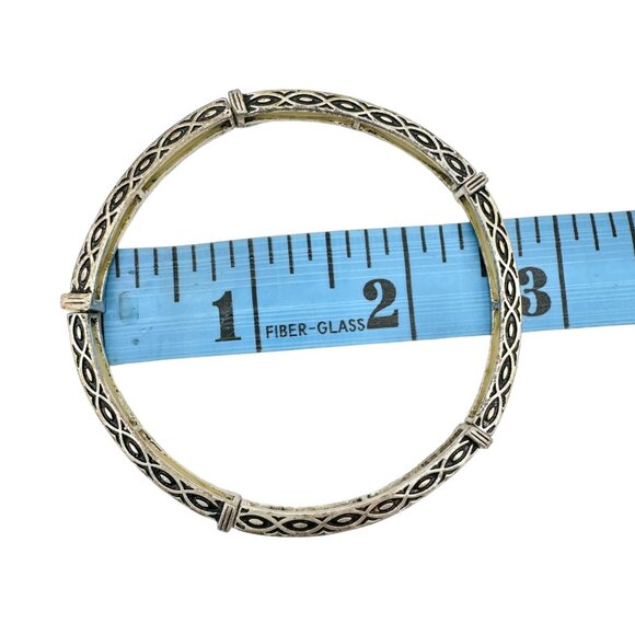 Set of 6 Bracelets Stretch Bangles Silver Celtic Look 2 ea of 3 Patterns NWOT - Picture 10 of 10